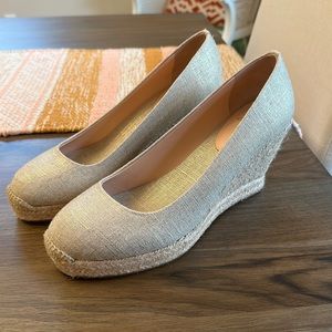 J Crew Gold Wedges